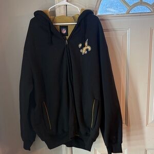 NFL New Orleans saints Black and Gold Zip-Up Jacket